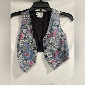 Kids Floral Vest‎ with Blue and Pink Accents